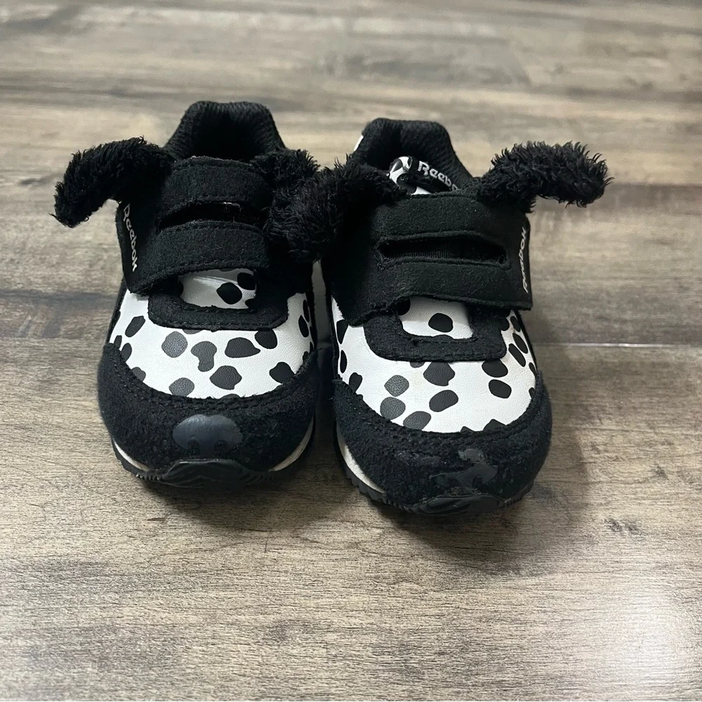 Reebok Black & White Dalmatian Dog Ears & Nose Sneakers Toddler Infant Size 4